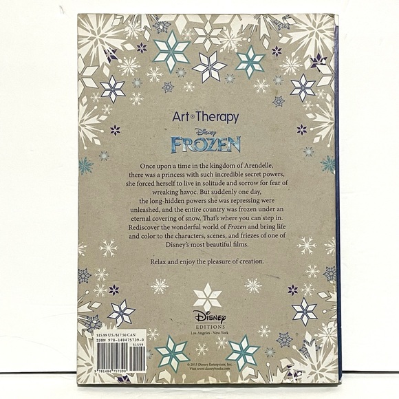 Set of 2 Hard Cover Disney Art Therapy Coloring Book. Disney Princess & Frozen. - Picture 5 of 14